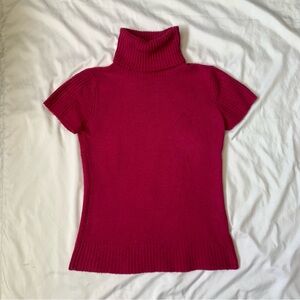 Y2k Knit Short Sleeve Turtleneck